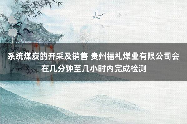 系统煤炭的开采及销售 贵州福礼煤业有限公司会在几分钟至几小时内完成检测