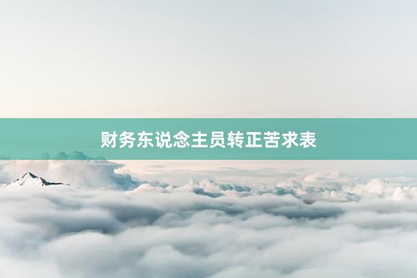 财务东说念主员转正苦求表
